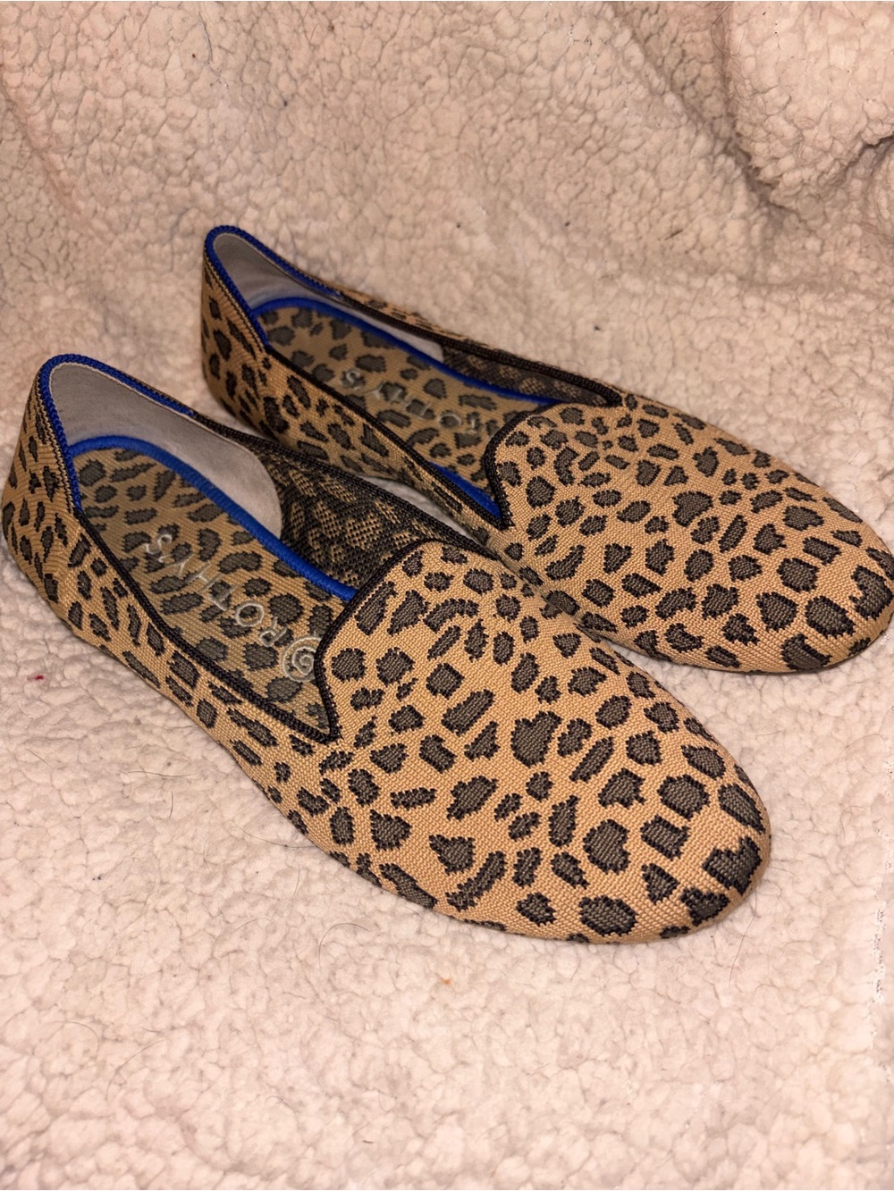 Rothy’s The Loafer Cheetah Leopard Print Knit Flats Women’s Size 9.5 US